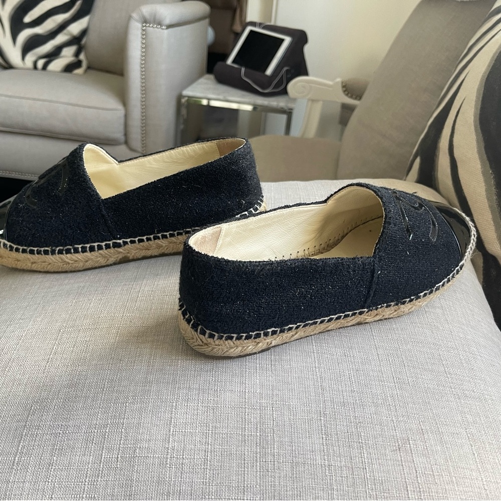 Authentic Chanel espadrilles flat shoes slip-ons - Picture 6 of 11